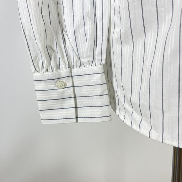 NWOT SEE BY CHLOÉ Embroidery Floral Tie-Neck Stripe Blouse Sz 38/6 Long Sleeves - Picture 7 of 13